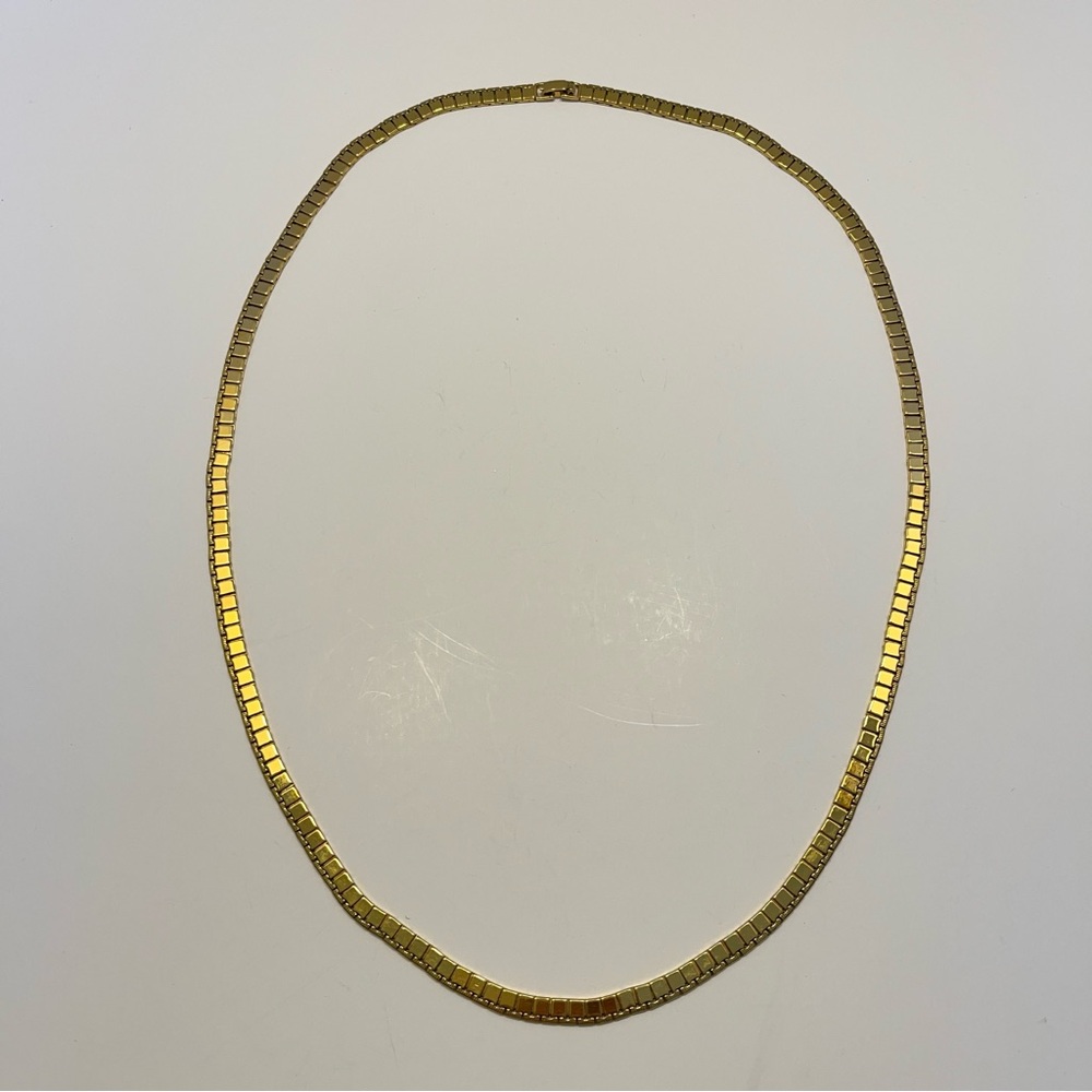 Monet 32” gold toned necklace, lays flat, pairs beautifully with others